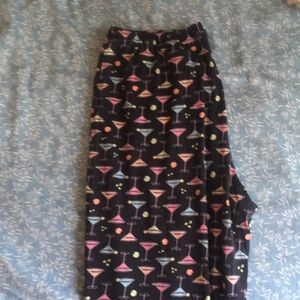 Women’s Pajama Pants with Martini Print (Used)
